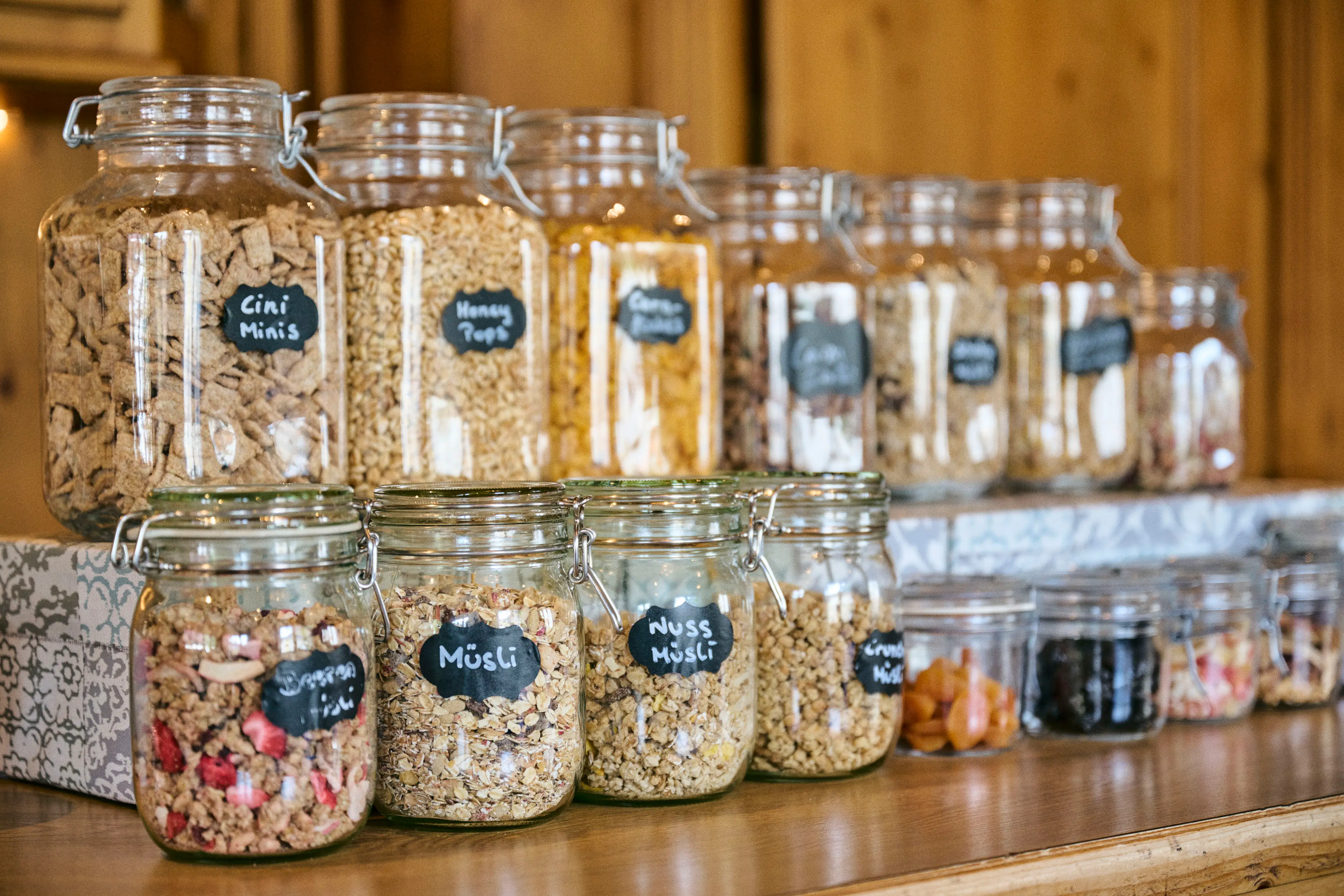 Müsli Sortiment zum Frühstück